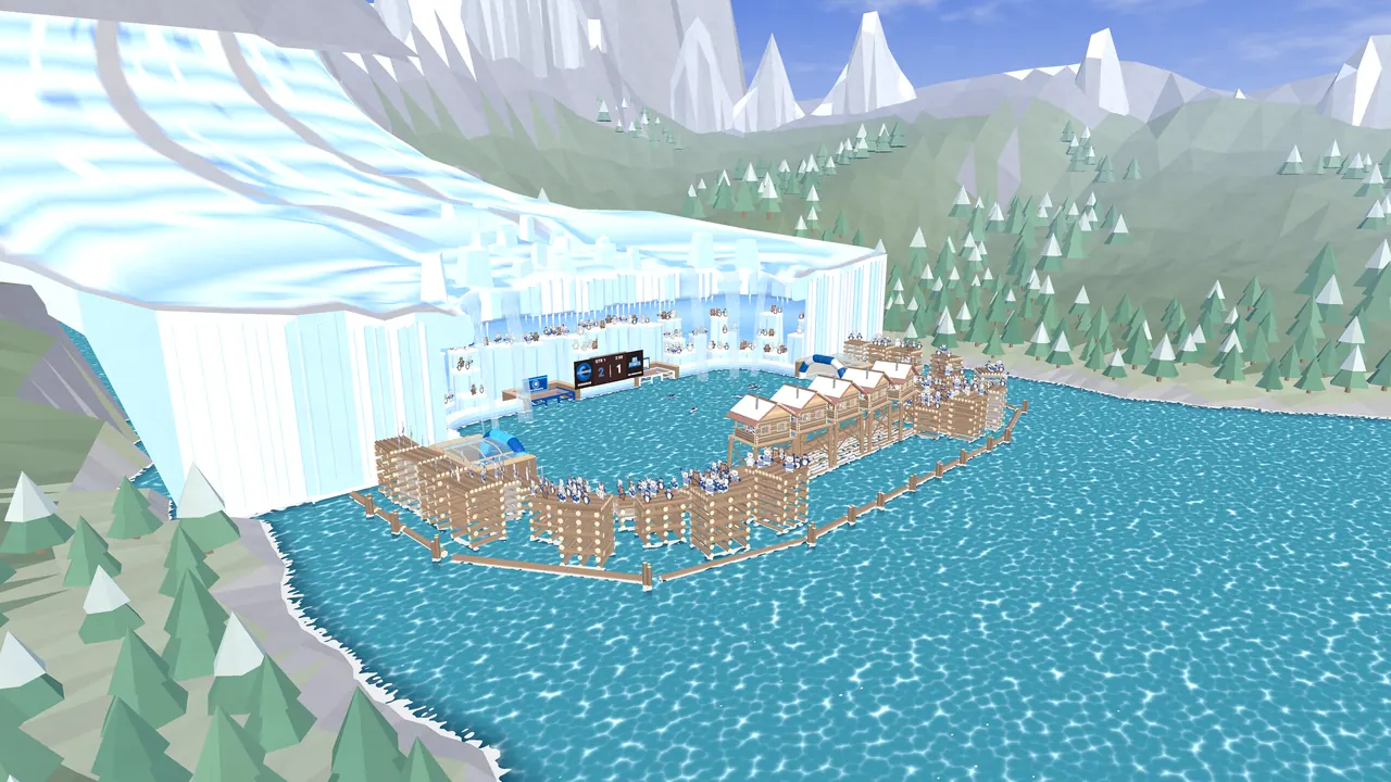 Aerial view of the Icefall beneath a glacier